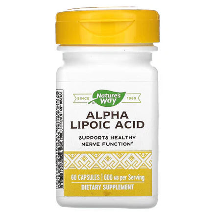 Ácido Alfa Lipoico 600mg de Nature's Way  para la función Metabólica del organismo | 60 cápsulas veganas