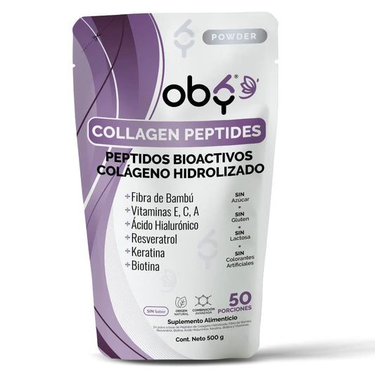 Colágeno Hidrolizado, Fibra de Bambú, Ácido Hialurónico, Vitamina E, C y A 10g | Mejora la Elasticidad de la Piel | Polvo de 500g con 50 porciones