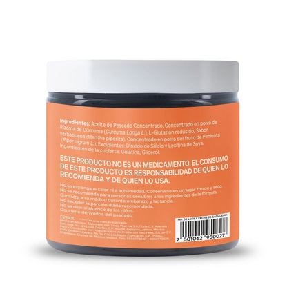 Omega 3 (EPA y DHA), glutatión reducido, curcuminoides y extracto de pimienta negra | Omega Glutathione+ de Reset | Apoyo Antioxidante | 90 cápsulas