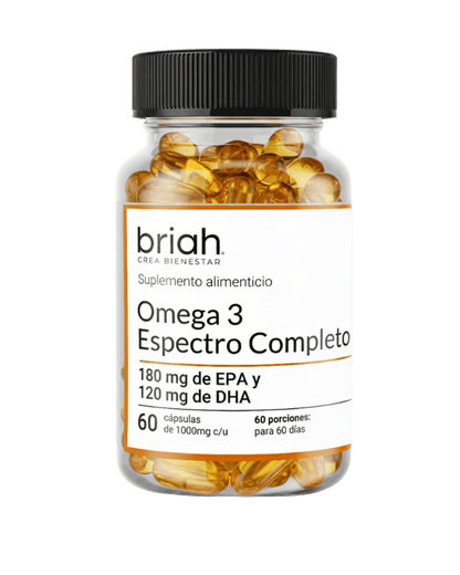 Omega 3 Espectro Completo de Briah | Función Cardiovascular y Cognitiva |  60 Cápsulas