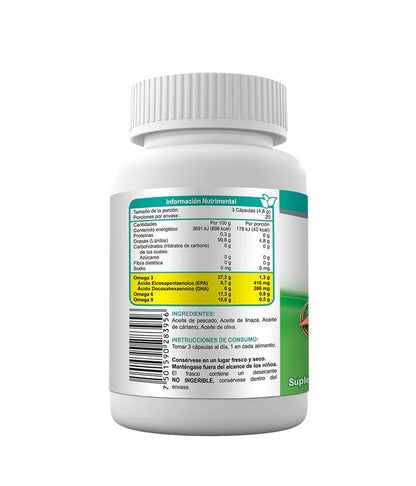 DUO: Omega 3 EPA - DHA, Omega 6 y Omega 9 1.6g de CMD By Biofarma OMG 3  | Apoyo Cardiovascular - Desarrollo Cognitivo | Duo: 120 cápsulas