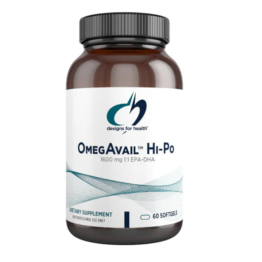 Omega 3 EPA - DHA OmegAvail™ Hi-Po de Designs for Health | Apoyo Cardiovascular | 60 Cápsulas Vegetales