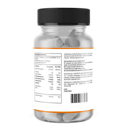 Aceite de Orégano 200 mg 97% Corvacol | Soporte del Sistema Inmunológico | 60 Cápsulas