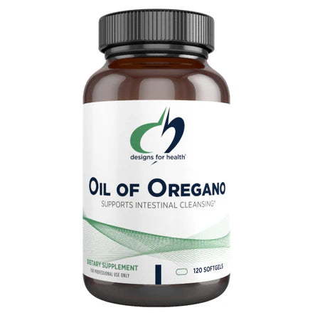 Aceite de Orégano 60mg de Designs For Health | Apoyo del Sistema Inmunológico con Acción Antiinflamatoria | 120 Cápsulas Vegetales