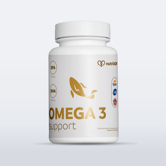 Soporte de Omega 3 con DHA + EPA 1200mg de NutriADN | Contribuye en la acción antiinflamatoria del cuerpo | 60 Cápsulas Blandas