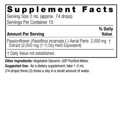 Extracto Liquido de Passiflora 2000mg por porción de Nature's Answer | Propiedades calmantes naturales, que ayudan a promover la relajación y el bienestar | Gotero de 30ml