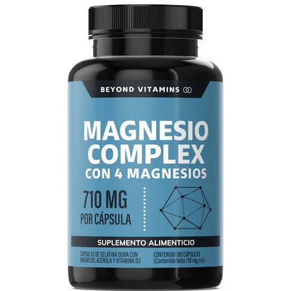 Glicinato, Gluconato y Óxido de Magnesio 710 mg Puro| Magnesio Complex Beyond |  60 y 180 cápsulas