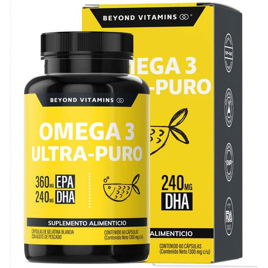 Omega 3 Ultra-Puro Beyond Vitamins 360 mg EPA 240 mg DHA  |  60 cápsulas