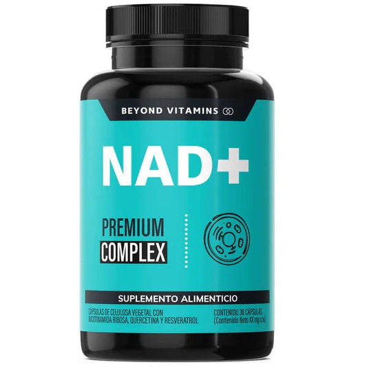 NAD+ | NR Nicotinamida Ribosa potenciado con Resveratrol, Quercetina, Betaina HCL y Semilla de Uva de Beyond Vitamins | 30 Cápsulas