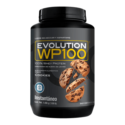 Proteína de Suero de Leche (Whey) Instantánea Sabor Chocolate u otros sabores 32.8g de Evolution WP100 |  1.4kg o 2.8kg, 42 y 85 porciones