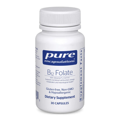 B12 + Folato Activo Pure Encapsulations | Funcionamiento normal del sistema nervioso | 60 cápsulas