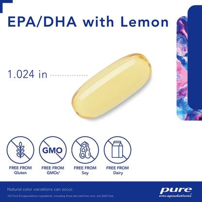 Omega 3 EPA/DHA Pure Encapsulations | Funcionamiento normal del cerebro, cardiovascular  | 120 cápsulas