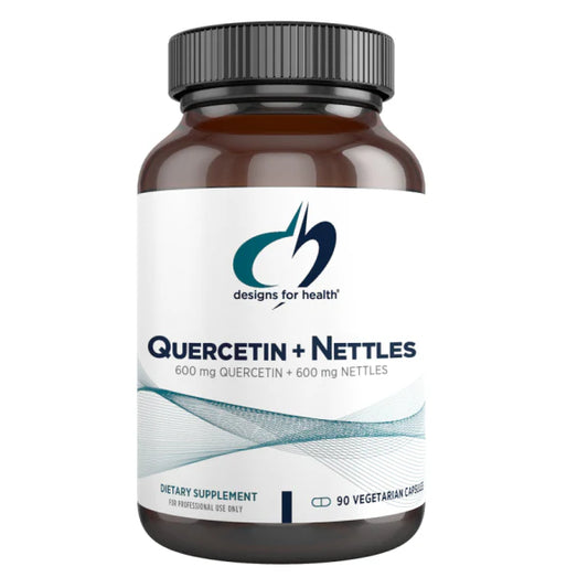 Quercetina 200mg + Ortigas 200mg de Designs For Health |  Fortalece el sistema inmunológico y ayuda a controlar los niveles de histamina que promueven la función cardiovascular | 90 Cápsulas Vegetales