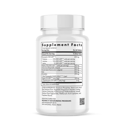 Enzimas Digestivas  600mg de Michael's Health | Apoya la recuperación muscular después del ejercicio y el Bienestar Digestivo | 90 tabletas de Ph estables con recubrimiento entérico