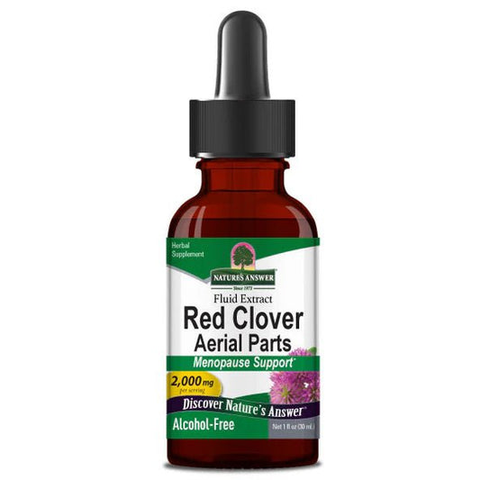 Extracto fluido de trébol rojo 2000mg por porción de Nature's Answer |  Diseñado para apoyar las necesidades de bienestar relacionadas con etapas de transición como la menopausia | Gotero de 30ml