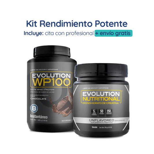 Kit de Suplementación Rendimiento Potente Evolution Real Proteína 1400 gr + Creatina Monohidratada 250 gr