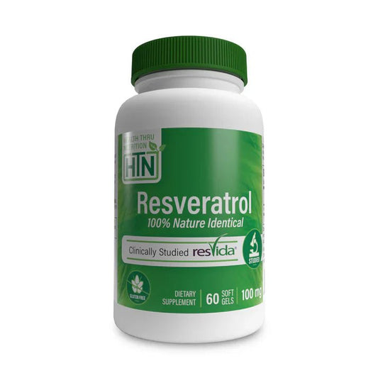 Resveratrol 100 mg de Health Thru Nutrition | Actúa como antiinflamatorio y antioxidante | 60 cápsulas Blandas