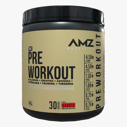 Pre Workout AMZ Sabor Sandía Polvo | Rendimiento Deportivo | 450g