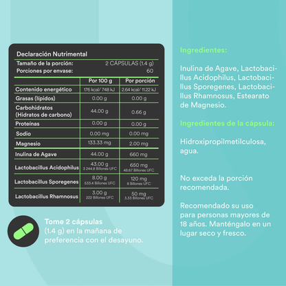 Probióticos 60 Billones 700mg de WU Nutrition |  Promueve el Bienestar intestinal y de la piel  | 120 cápsulas vegetales