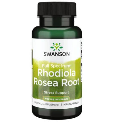 Raíz de Rhodiola Rosea 400mg de Swanson | Aumenta la energía y la resistencia, ayudando a mejorar el rendimiento físico y mental | 100 cápsulas vegetales