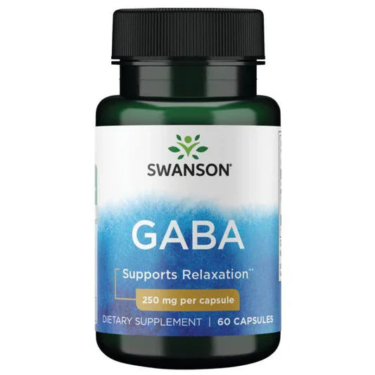 GABA 250 mg de Swanson | Soporte para la relajación, sueño y descanso | 60 cápsulas vegetales