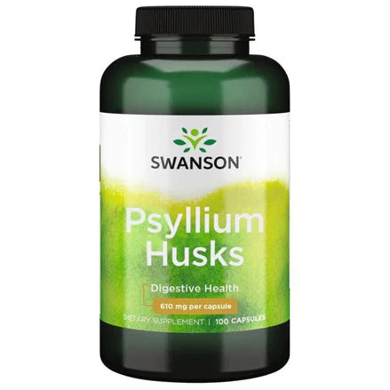 Cáscara Premium de Psyllium 610mg de Swanson | Bienestar Digestivo - Favorece la regularidad intestinal | 100 cápsulas vegetales