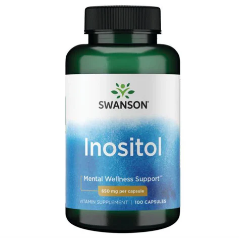 Inositol 650mg de Swanson | Promueve la función Cerebral y Cognitiva, apoyando al equilibrio emocional | 100 cápsulas vegetales