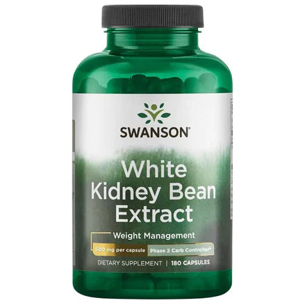 Extracto de Frijol Blanco 500mg de Swanson | Ayuda a controlar el peso corporal, Metabolismo saludable | 180 cápsulas vegetales