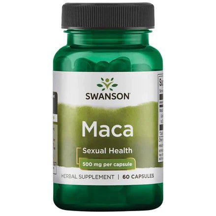 Maca 500 mg de Swanson |  Ayuda a mejorar el estado de ánimo y el enfoque | 60 cápsulas vegetales
