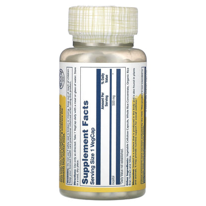 Inositol 500mg de Solaray | Regulación de la ansiedad, Bienestar hormonal, Función cognitiva, Promueve la calma | 100 cápsulas veganas