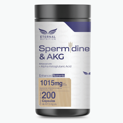 Spermidina y AKG Eternal Nutrition | Metabolismo celular y envejecimiento saludable | 200 cápsulas