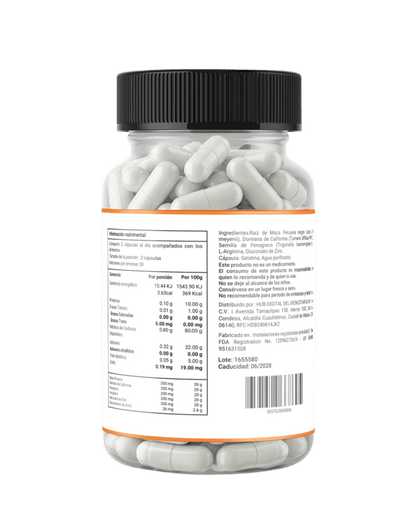 TestoMEN Complex | Suplemento para Hombres| Precursor con 6 ingredientes | 60 Cápsulas