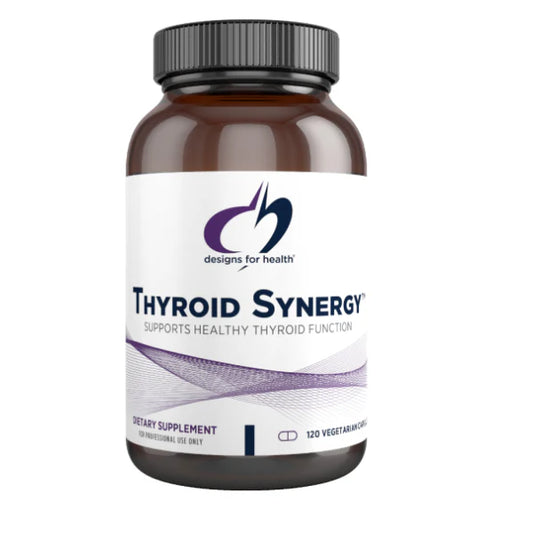 Tirosina, Vitamina A, B2, Zinc, Selenio Thyroid Synergy™ de Designs for Health | Apoyo de la Función Tiroidea | 120 Cápsulas Vegetarianas