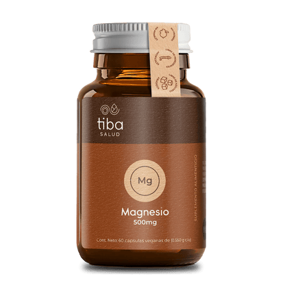 Óxido de Magnesio 500mg de Tiba Salud | Proporciona un apoyo integral a la función cognitiva y al descanso, facilitando un sueño reparador | 60 cápsulas vegetales