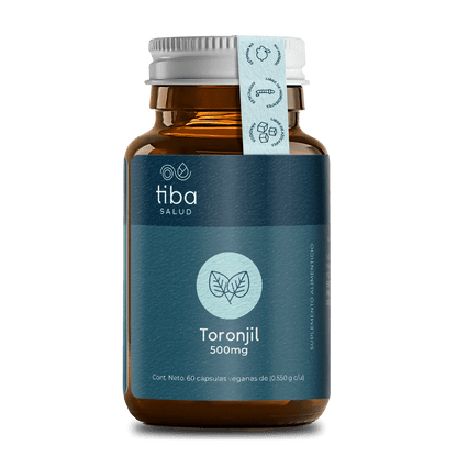 Toronjil 500mg de Tiba Salud | Ayuda en la digestión y alivia problemas relacionados como la hinchazón y el malestar estomacal | 60 cápsulas vegetales