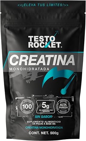 Creatina Monohidratada 5g de Alta Pureza de Testo Rocket  Oby 500g | 100 Porciones