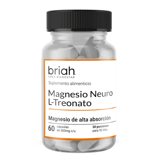 Magnesio Neuro  L- Treonato de Magnesio de Briah | Función cognitiva | 60 cápsulas blandas