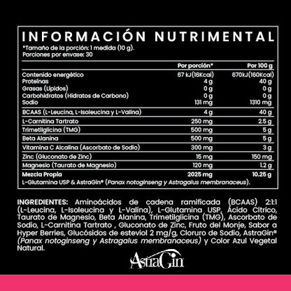 | Post Workout de Cellx | BCAAS, Zinc, Magnesio, Glutamina, L-Carnitina Bitartrato, Beta Alanina, TMG y AstraGin  300 gr