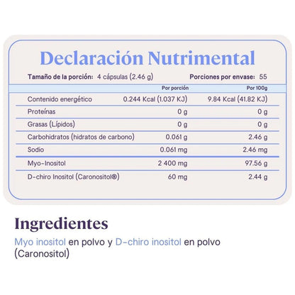 Just inositol de B Fit |  Myo & D chiro Inositol 40:1 Caronositol® | 220 Cápsulas
