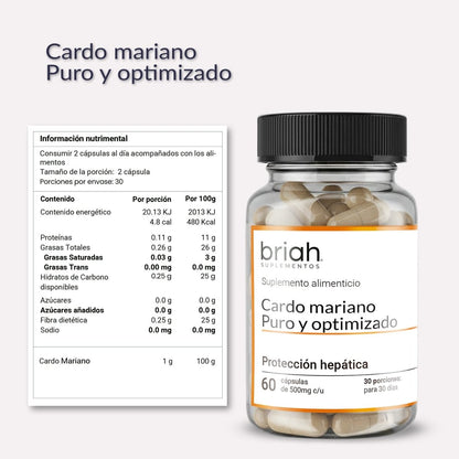 Cardo Mariano de Briah | Apoyo a la Función Hepática | 60 Cápsulas
