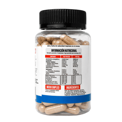Maca Peruana, Tribulus Terrestris, Fenogreco, L-arginina y Zinc | TestoMen 500mg | 100 Cápsulas