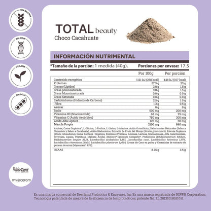 Total Beauty de Matter | Proteína con probióticos y ácido hialurónico | 700 g