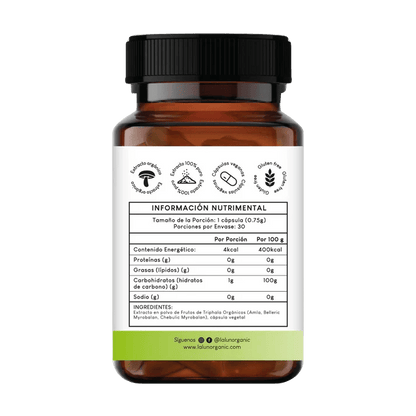 Extracto de Triphala Organico de Lalun | Antioxidante Natural | 30 Cápsulas