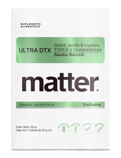 CoQ10 Ultra DTX de Matter | Detox celular, favorece la función hepática | 7 sobres de 30 g