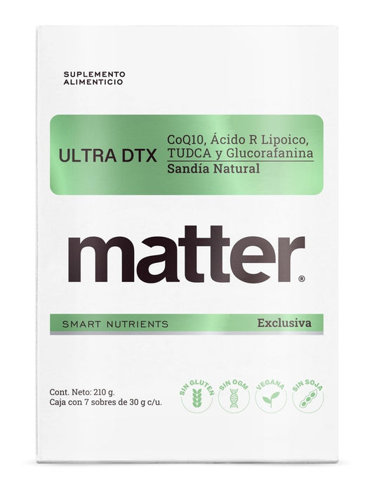 CoQ10 Ultra DTX de Matter | Detox celular, favorece la función hepática | 7 sobres de 30 g