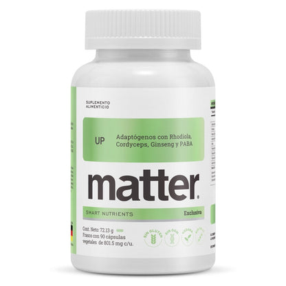 Rhodiola, Cordyceps y Ginseng, UP de Matter | Energía física y mental | 90 cápsulas