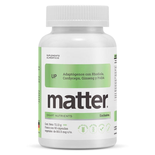 Rhodiola, Cordyceps y Ginseng, UP de Matter | Energía física y mental | 90 cápsulas
