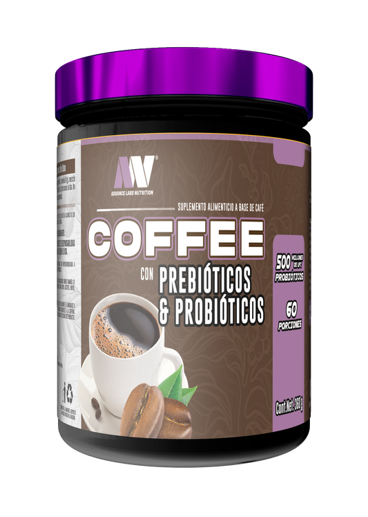 Café con Prebióticos y Probióticos de Advance Labs Nutrition | Energía, Vitalidad, Apoyo al Bienestar Digestivo | 300g, 60 porciones