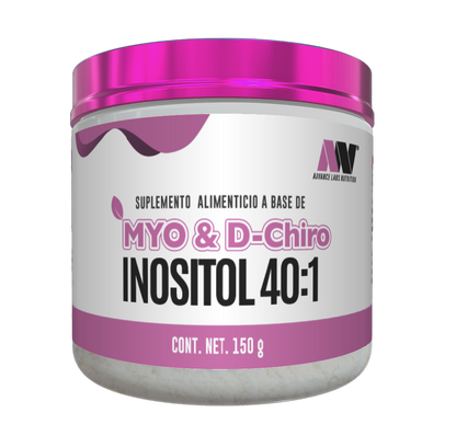 Myo y D-Chiro Inositol 40:1 de Advance Labs Nutrition | 4000mg MyoInositol + 100mg D-Chiro Inositol + 8mg Ácido fólico + 800 UI Vitamina D3| Promueve el balance hormonal, ayuda a reducir ansiedad | 150 y 300g