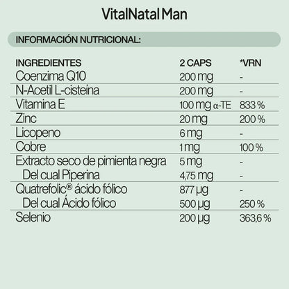 VitalNatal Man de IVB | Bienestar reproductivo del hombre | 60 Cápsulas